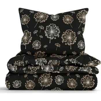 Povlečení Prodloužené bavlněné povlečení Renforcé – Pampelišky černé