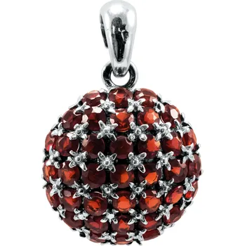 Přívěsek ANNA PERLY Stříbrný přívěsek s 37ks granátu