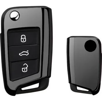 Metalický obal na klíč Škoda III, VW, Seat černý