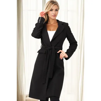 Z9739 DEWBERRY WOMEN'S COAT-BLACK dewberry černá | bílá 3466082