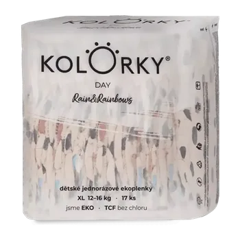 jednorázová plena Kolorky Jednorázové ekoplenky Day XL 12–16 kg Duhy 17 ks