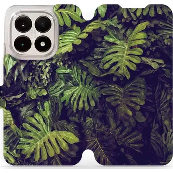 Pouzdro na mobilní telefon Flipové pouzdro Mobiwear - Xiaomi 15T - V136P Zelená stěna z listů (Knížkové flip pouzdro, obal, kryt na mobil Xiaomi 15T - V136P Zelená stěna z listů, materiál Umělá kůže + TPU - ochrana 360°, stojánek, silikonová vanička, magnetické zavírání)