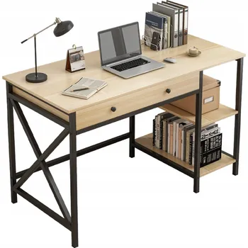 Psací stůl Obdélníkový psací stůl Muvu 120 x 60 x 75 cm černý, světlý dub