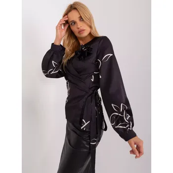 Dámská halenka Dámská halenka LK BZ 509423.22 Černá vzor - FPrice černá vzor L/XL