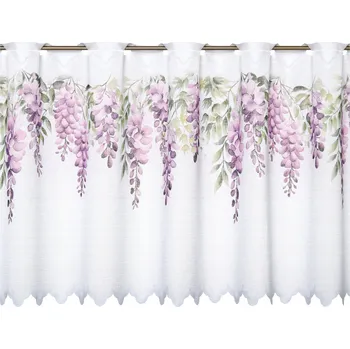 Záclona Vitrážová Záclona Hotová 150x50 Záclonky do Kuchyně Záclona Krátká Wisteria