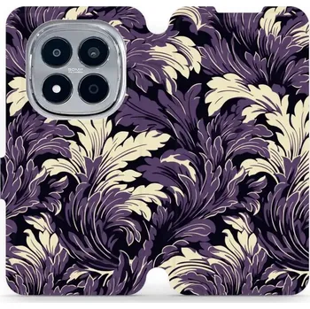 Pouzdro na mobilní telefon Flipové pouzdro Mobiwear - Xiaomi Redmi Note 15 Pro 5G - VA46S Fialové rostliny (Knížkové flip pouzdro, obal, kryt na mobil Xiaomi Redmi Note 15 Pro 5G - VA46S Fialové rostliny, materiál Umělá kůže + TPU - ochrana 360°, stojánek, silikonová vanička,)