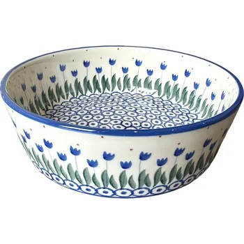 Miska jednoduchá Tulipány 17 cm, dekor 490A, keramika Bolesławiec