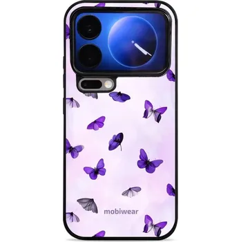 Pouzdro na mobilní telefon Lesklý kryt Mobiwear Glossy - Xiaomi 17 Pro - GP77G Fialoví motýlci (Prémiové lesklé pouzdro, obal, kryt Mobiwear Glossy na mobil Xiaomi 17 Pro - GP77G Fialoví motýlci, materiál Plast + TPU silikon - krytí po všech stranách, neošoupatelný potisk, tenké)