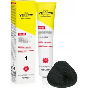 Barva na vlasy ALFAPARF YELLOW Barva na vlasy 1 Černá 100ml
