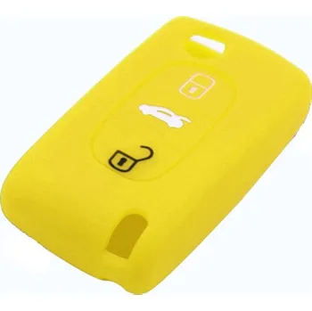 Silikonový obal GARO na klíč Peugeot, Citroen 3-tlačítkový žlutý
