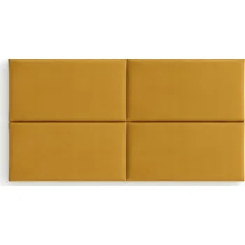 Obraz ČALOUNĚNÉ PANELY 30X50 CM VELUROVÉ NA ZEĎ ŽLUTÉ ČELO