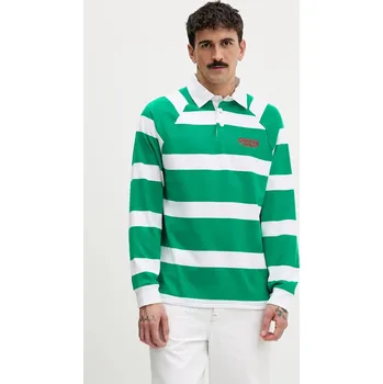 Pánské tričko Bavlněné tričko s dlouhým rukávem United Colors of Benetton x Stranger Things 3T6YU302P zelená 77X, vel. M