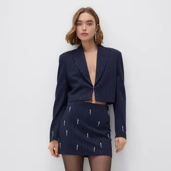 Dámská sukně Reserved - Sukně s ozdobnou aplikací - tmavomodrá - YT117-59X - YT117-59X-M