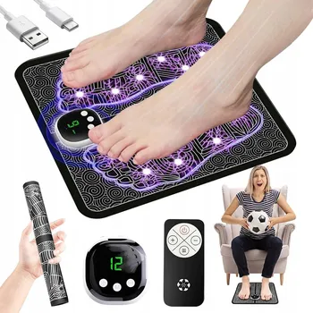 Masážní přístroj ELEKTROSTIMULÁTOR SVALŮ EMS ELEKTRICKÝ MASÉR NA NOHY MASÁŽNÍ PODLOŽKA REŽIMY