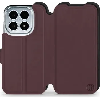 Pouzdro na mobilní telefon Flipové pouzdro Mobiwear Semiš - Xiaomi 17 - Bordové & Černé (Knížkové semišové flip pouzdro, obal, kryt na mobil Xiaomi 17 - Bordové & Černé, materiál semiš + TPU, ochrana 360°, stojánek, silikonová vanička, magnetické zavírání)