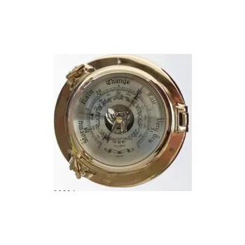 Barometr Nautic Hamburg Masivní leštěný mosazný historický lodní přístroj průměru 22 mm - barometr