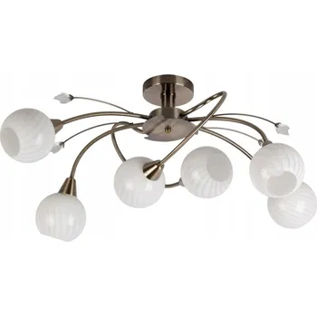 Bodové světlo Stropní Svítidlo 6xE14 Max. 40W Patina s bílými stínidly