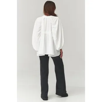 Dámská halenka Košile s širokými rukávy Makadamia C24 - bílá Bílá Uni