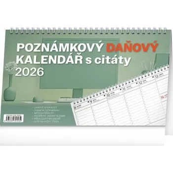 Kalendář Poznámkový daňový stolní kalendář s citáty