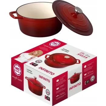 Hrnec Hrnec litinový smaltovaný 2.5 L MG Home Infinito kotlík červený 20 cm