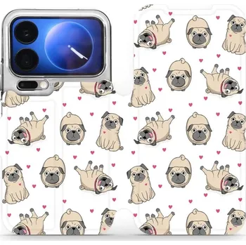 Pouzdro na mobilní telefon Flipové pouzdro Mobiwear - Xiaomi 17 Pro - M097P Mopsíci (Knížkové flip pouzdro, obal, kryt na mobil Xiaomi 17 Pro - M097P Mopsíci, materiál Umělá kůže + TPU - ochrana 360°, stojánek, silikonová vanička, magnetické zavírání)