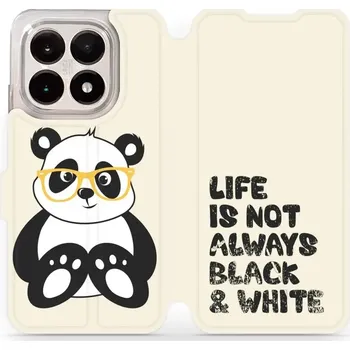 Pouzdro na mobilní telefon Flipové pouzdro Mobiwear - Xiaomi 15T - M041S Panda - life is not (Knížkové flip pouzdro, obal, kryt na mobil Xiaomi 15T - M041S Panda - life is not, materiál Umělá kůže + TPU - ochrana 360°, stojánek, silikonová vanička, magnetické zavírání)