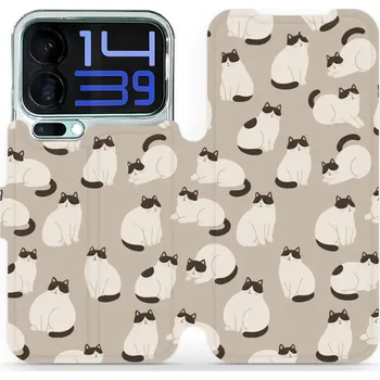 Pouzdro na mobilní telefon Flipové pouzdro Mobiwear - Xiaomi 17 Pro Max - V160S Kočičáci (Knížkové flip pouzdro, obal, kryt na mobil Xiaomi 17 Pro Max - V160S Kočičáci, materiál Umělá kůže + TPU - ochrana 360°, stojánek, silikonová vanička, magnetické zavírání)