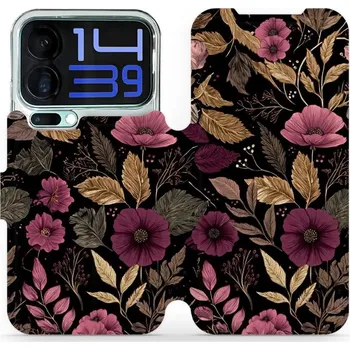 Pouzdro na mobilní telefon Flipové pouzdro Mobiwear - Xiaomi 17 Pro Max - V170S Fialová kvítka (Knížkové flip pouzdro, obal, kryt na mobil Xiaomi 17 Pro Max - V170S Fialová kvítka, materiál Umělá kůže + TPU - ochrana 360°, stojánek, silikonová vanička, magnetické zavírání)