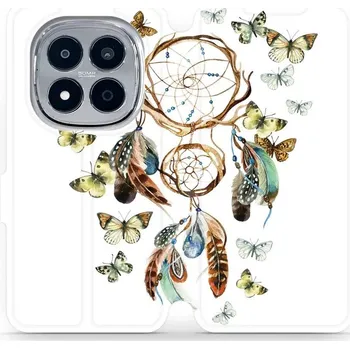 Pouzdro na mobilní telefon Flipové pouzdro Mobiwear - Xiaomi Redmi Note 15 Pro 5G - M001P Lapač a motýlci (Knížkové flip pouzdro, obal, kryt na mobil Xiaomi Redmi Note 15 Pro 5G - M001P Lapač a motýlci, materiál Umělá kůže + TPU - ochrana 360°, stojánek, silikonová vanička,)