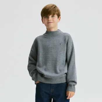 Chlapecká mikina Reserved - Svetr se stojáčkem - světle šedá - 650FH-09M - 650FH-09M-146