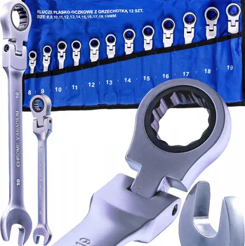 Klíč Očkoplochý klíč Silver s ráčnou, lámací, sada 12 kusů 8-19 mm