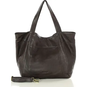 Kabelka MARCO MAZZINI Tmavě hnědá velká dámská kožená shopper kabelka (vs119c) Velikost: ONE SIZE