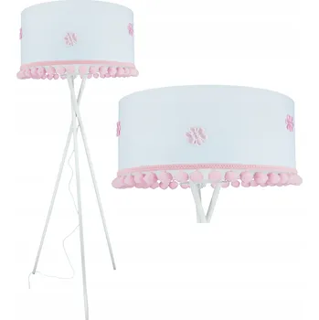 Stojací lampa STOJACÍ LAMPA PODLAHOVÁ DĚTSKÁ BOHO KVĚTINY STÍNIDLO RŮŽOVÉ TROJNOŽKA DO POKOJE