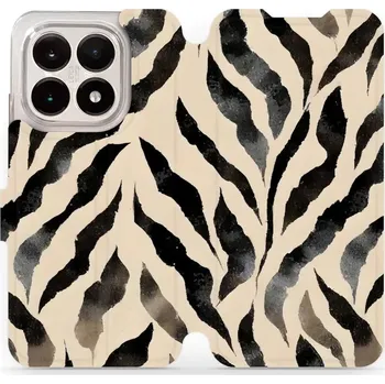 Pouzdro na mobilní telefon Flipové pouzdro Mobiwear - Xiaomi 15T - VA53S Zebří (Knížkové flip pouzdro, obal, kryt na mobil Xiaomi 15T - VA53S Zebří, materiál Umělá kůže + TPU - ochrana 360°, stojánek, silikonová vanička, magnetické zavírání)