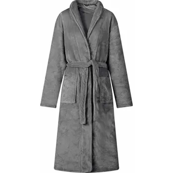 Dámský župan Župan bez kapuce Tmavě šedá s Flanel