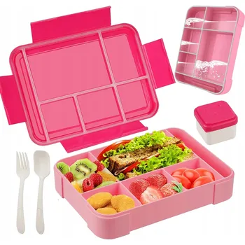 Obraz LUNCHBOX SNÍDAŇOVÝ BOX UZAVÍRATELNÝ BENTO BOX 1330ml S PŘIHRÁDKAMI NA OMÁČKU