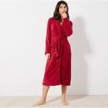 Šála Fleecový župan se šálovým límcem třešňová 50