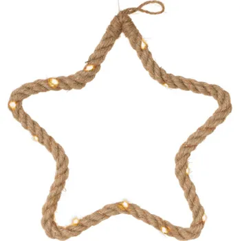 Vánoční světelná dekorace Vánoční dekorace hvězda, 15 LED, teplá bílá