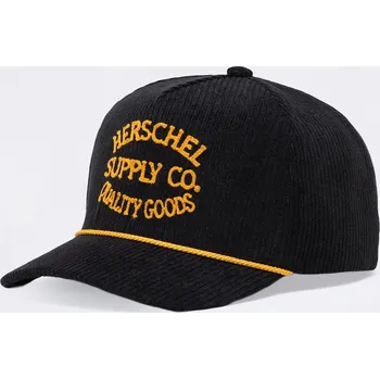 Kšiltovka Herschel Supply Whaler Tall Corduroy CS Cap Black