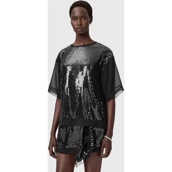 Dámská halenka Halenka AllSaints dámská, černá barva, vzorovaná, W051PD 99X, vel. 36