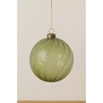 Vánoční dekorace House Doctor Fluted vánoční koule 12 cm zelená