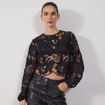 Reserved - Halenka s vyšívaným vzorem - černý - 421HN-99X - 421HN-99X-XS