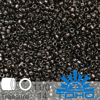 Dětské navlékací korálky Korálky TOHO tvar TREASURE (válcové). Velikost 11/0. Barva 14 Transparent Root Beer. Balení 5g.