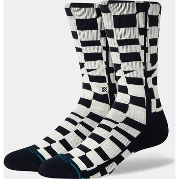 Pánská móda Stance Wave Check Crew (black) M, bílá