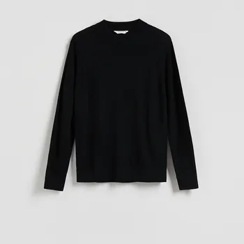Pánský svetr Reserved - Svetr z vlny merino - černý - 081FR-99X - 081FR-99X-XXL