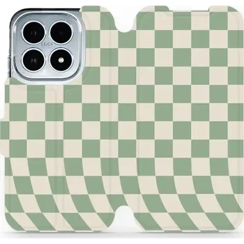 Pouzdro na mobilní telefon Flipové pouzdro Mobiwear - Xiaomi 17 - VA58S Zelená a béžová šachovnice (Knížkové flip pouzdro, obal, kryt na mobil Xiaomi 17 - VA58S Zelená a béžová šachovnice, materiál Umělá kůže + TPU - ochrana 360°, stojánek, silikonová vanička, magnetické zavírání)