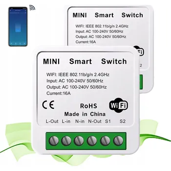 vypínač 2ks TUYA WiFi Modul Zásuvka Spínač Relé POD OMÍTKU