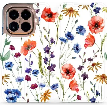 Pouzdro na mobilní telefon Flipové pouzdro Mobiwear - Xiaomi 15T Pro - MP04S Luční kvítí (Knížkové flip pouzdro, obal, kryt na mobil Xiaomi 15T Pro - MP04S Luční kvítí, materiál Umělá kůže + TPU - ochrana 360°, stojánek, silikonová vanička, magnetické zavírání)