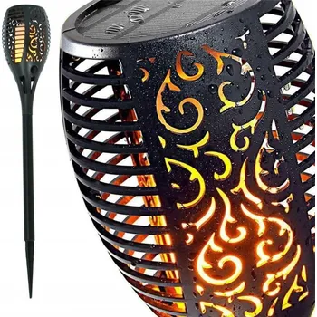 Venkovní osvětlení SOLÁRNÍ LAMPA POCHODEŇ XL 50 CM EFEKT PLAMENE ZAHRADNÍ SVĚTLA 12 LED