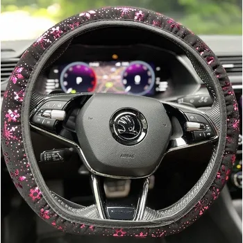 Potah na volant Látkový potah Růžové vločky (Obal na volant)